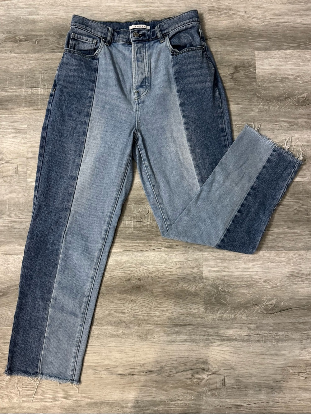 PacSun 2-Toned High-Rise Straight-Leg Jeans